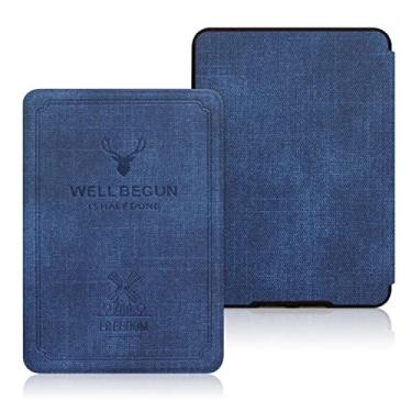 Imagem de Capa protetora com padrão de cabeça de cervo vintage para Kindle Paperwhite 5, 6 e 7 (antes de 2018, modelo EY21 e DP75SDI) - Capa impermeável durável com Auto Wake/Sleep