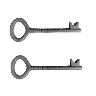 Imagem de kit 2 Chaves Decorativas Rústica Enfeite em Ferro Nº 03 27cm