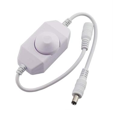 Imagem de Maxmoral 1 pç interruptor de dimmer DC 12 V 24 V com adaptador DC fêmea macho de cor única mini lâmpada LED acessórios de iluminação brilho ajustável controlador manual botão regulador interruptor de dimmer branco