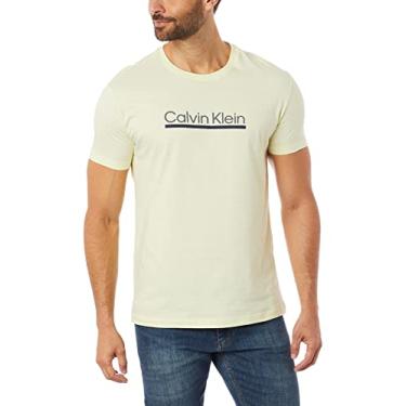 Imagem de Camiseta Underline, Calvin Klein, Masculino, Amarelo claro, M