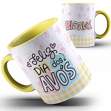 Imagem de Caneca amarela Feliz dia dos Avós Bisavó Bisa