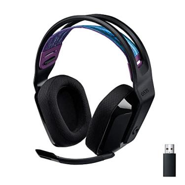 Imagem de Headset Gamer Sem Fio Logitech G535 LIGHTSPEED com Almofadas com Espuma de Memória, Design Leve, Controles Integrados, Microfone Flip-to-Mute e Bateria Recarregável para PC, PS4, PS5 - Preto