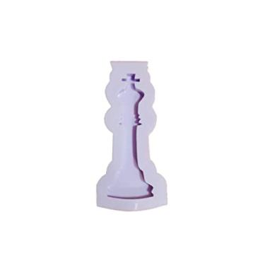 Imagem de Confeitaria dos Moldes, R237 Molde de silicone xadrez rei resina chaveiro