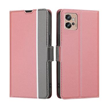 Imagem de For Motorola Moto G32 4G Twill Texture Side Button Leather Phone Case
