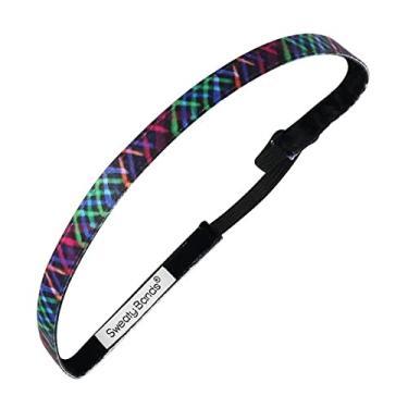 Imagem de Sweaty Bands Faixa de cabelo feminina para meninas – Faixa de cabelo fitness com forro de veludo antiderrapante – Don't Cross Me Black 9,5 cm