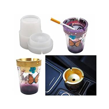 Imagem de Moldes de resina para cinzeiro de carro, moldes de silicone para cinzeiro de resina, moldes de cinzeiro de carro de camada dupla, presentes de cinzeiro de resina DIY, arte de fundição de resina