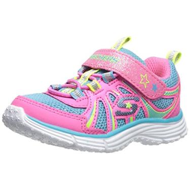 Imagem de Tênis esportivo infantil Skechers 80429L Ecstatix Wunderspark (criança pequena/criança grande), Neon Pink/Multi, 1 Little Kid