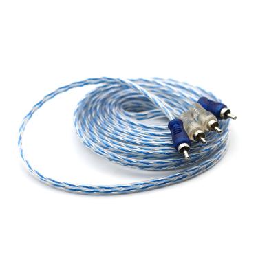Imagem de Cabo Rca Injetado Azul e Prata Transparente 4mm 5m Svart -techone