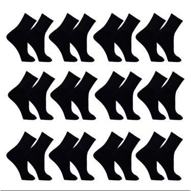 Imagem de Kit 12 Pares de Meia Adulto Masculina Esportiva Cano Alto Algodão Sport