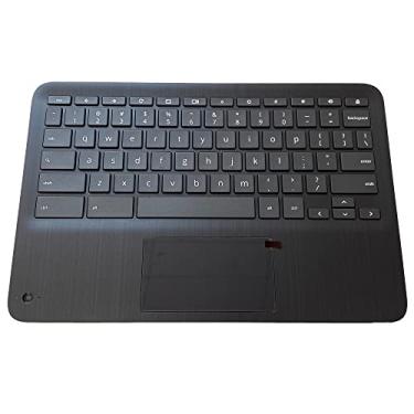 Imagem de LTPRPTS Capa superior de laptop de substituição para teclado de apoio de mão Touchpad peça de montagem não-WFC para HP Chromebook X360 11 G3 EE L92215-001 Preto