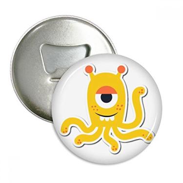 Imagem de Emblema multifuncional com emblema de ímã de geladeira e monstro amarelo universo e alienígena