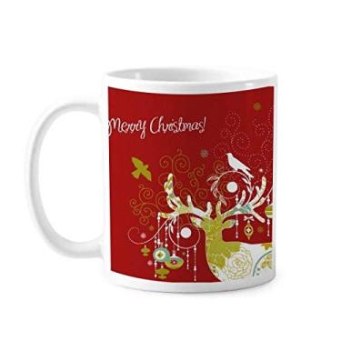 Imagem de Merry Chistmas Deer Art Deco Presente Caneca Moda Cerâmica Café Porcelana Utensílios de Mesa
