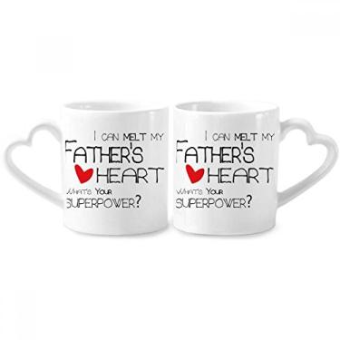 Imagem de Conjunto de canecas de porcelana I Can Melt My Father's Heart Best Papa Love Couple Ceramic Lover Cup Heart