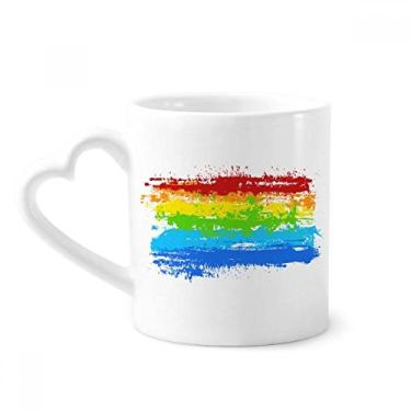Imagem de Caneca Stippling Rainbow Gay Lésbica LGBT Café Cerâmica Copos Copo de Coração de Vidro