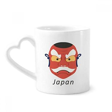Imagem de Caneca tradicional japonesa com cabeça de fantasma local café cerâmica copo de coração de vidro