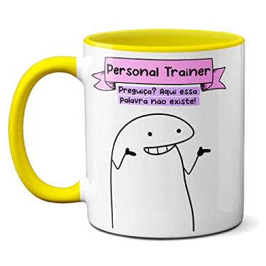 Imagem de Caneca Personal Trainer Preguiça? Aqui Essa Palavra Ñ Existe (Amarela)