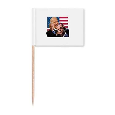 Imagem de Bandeira de palito de dente com humor do presidente dos EUA para decoração de festa