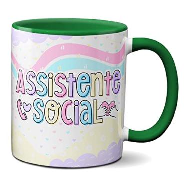 Imagem de Caneca Assistente Social Profissão Amor Presente Lindo (Verde)