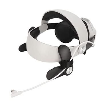 Imagem de Alça de Cabeça VR Ajustável para 2, Faixa de Cabeça VR Ajustável Removível, Esponja de Bateria de Grande Capacidade de 5300 MAh e Faixa de Cabeça ABS Entretenimento
