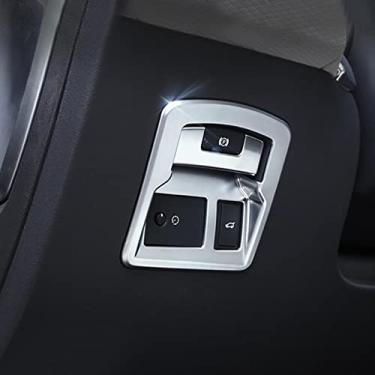 Imagem de JIERS Para Land Rover Range Rover Velar 2018, ABS cromado prata fosco placa de interruptor de porta-malas traseira moldura capa de interruptor de porta traseira
