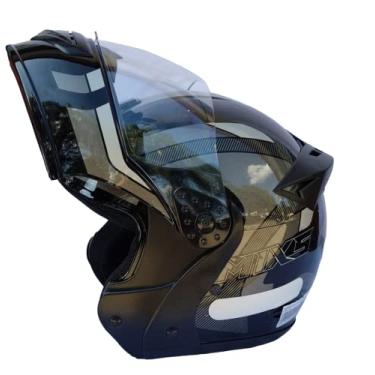 Imagem de Capacete Moto Mixs Gladiator Delta Articulado Escamoteável Robocop Motociclista Motoqueiro Cinza 60