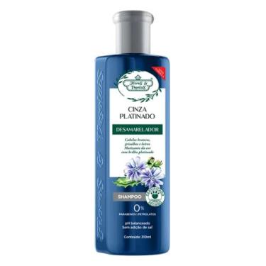 Imagem de Shampoo Desamarelador  Cinza Platinado Flores E Vegetais 310ml - Flore