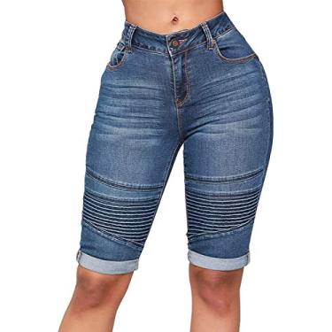 bermuda jeans feminina ate o joelho