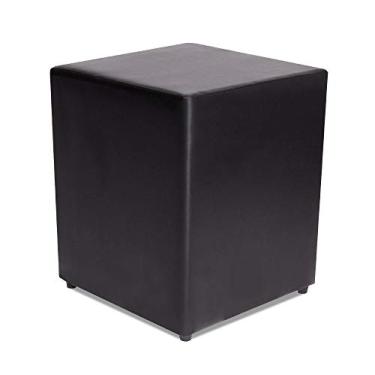 Imagem de Puff Quadrado Courvin Preto 35x35cm Decorativo