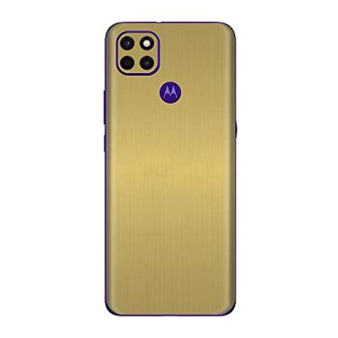 Imagem de Skin Adesivo Traseira Fibra Carbono e outras texturas Para Moto G9 Power (Ouro Escovado)