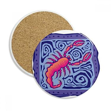 Imagem de Constellation Escorpião México Cultura Gravadora Porta-copos Caneca de Proteção de Mesa Pedra Absorvente