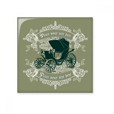 Imagem de Verde-escuro clássico Carros padrão flor cerâmica azulejo brilhante decalque pedra adorna tijolo vitrificado