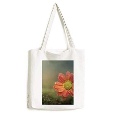 Imagem de Bolsa de lona com lindas flores vermelhas escuras, bolsa de compras casual