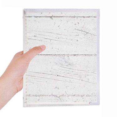 Imagem de Caderno de madeira branca com textura de papel de parede áspero com folhas soltas diário recarregável