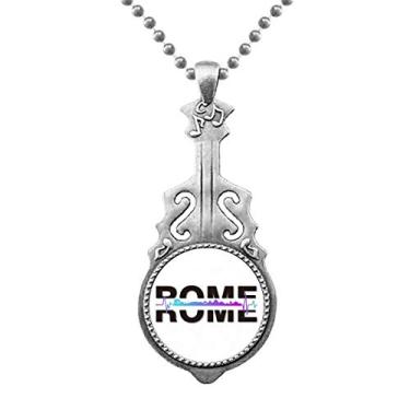 Imagem de OFFbb-USA Pingente de arquitetura romana Urban Radio Wave joia de música para guitarra