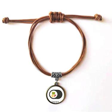 Imagem de DIYthinker Pulseira tradicional japonesa de sushi Maki local pulseira de couro corda escondida pulseira marrom joia presente