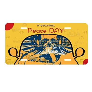 Imagem de DIYthinker Placa de carro azul laranja caveira asas grafite rua decoração dia da paz