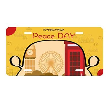 Imagem de DIYthinker Placa de licença I Love London Reino Unido Post Office Flag Mark Car Decor Peace Day