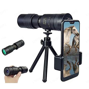 Imagem de 4k 10-300x40mm Ultra-telefoto Zoom Monotubo Monotubo adulto à prova d'água e à prova de poeira com suporte para telefone móvel Tripé adequado para concerto de observação de pássaros, jogo de bola de acampamento de montanhismo
