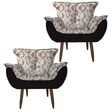 Imagem de Kit 2 Poltronas Opala Decorativa Floral 25