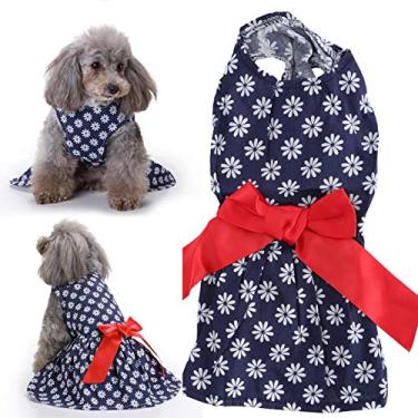 Imagem de Wosune Vestido para cachorro, vestido de poliéster para cães e meninas (XZD303, G)