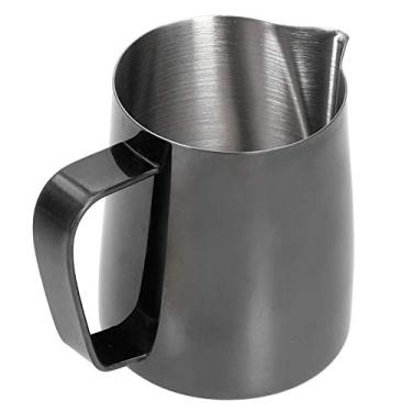 Imagem de Xícara de espuma, jarra de espuma não tóxica, xícara de latte de café, arte de café, para café doméstico (titânio preto, 600ml)