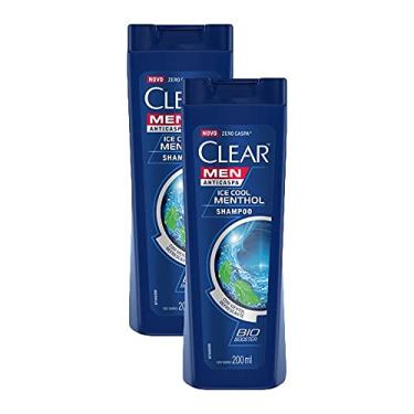 Imagem de Kit 2 Shampoos Clear Men Anticaspa Ice Cool Menthol 200ml