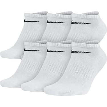 Imagem de NIKE Unisex Performance Cushion No-Show Socks with Band (6 Pairs), White/Black, Large