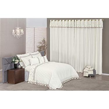 Imagem de Suite Prada Casal 09 Peças Mellindre Palha/Tabaco Queen Tecido. Percal 200 Fios 100% Algodão