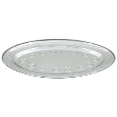 Imagem de Kit 8 Bandejas Oval Em Aço Inox 29cm
