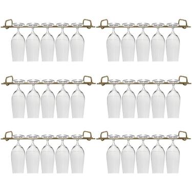 Imagem de Conjunto 6 Organizadores Porta Taças 42cm Suportes Para Pendurar Taças Dourado