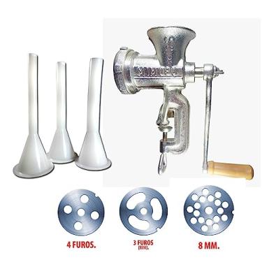 Imagem de Maquina De Moer Carne Nº 10 P Com 3 Discos + Jogo De Funis