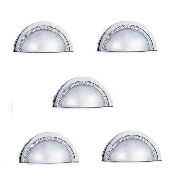 Imagem de Kit 5 Puxador Shell 48Mm Zen Cromado Zp4319.1 Concha