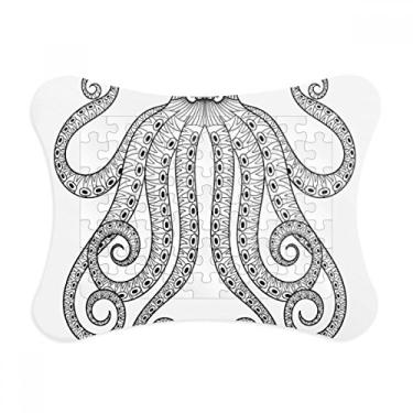 Imagem de Pintura Polvo Oito Moldura de quebra-cabeça preta Decoração de imagem Enfeite de jogo de quebra-cabeça