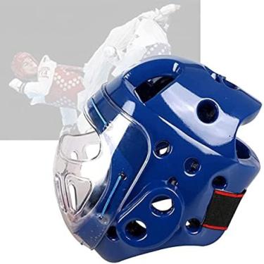Imagem de Protetor De Cabeça De Taekwondo Infantil Adulto, Capacete De Máscara De Boxe De Karatê, Adequado Para Artes Marciais Muay Thai Taekwondo Karate Taekwondo,Azul,M,bonny369
